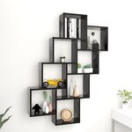 VIDAXL Etagere murale cube Noir 90x15x119 cm Bois d'ingenierie