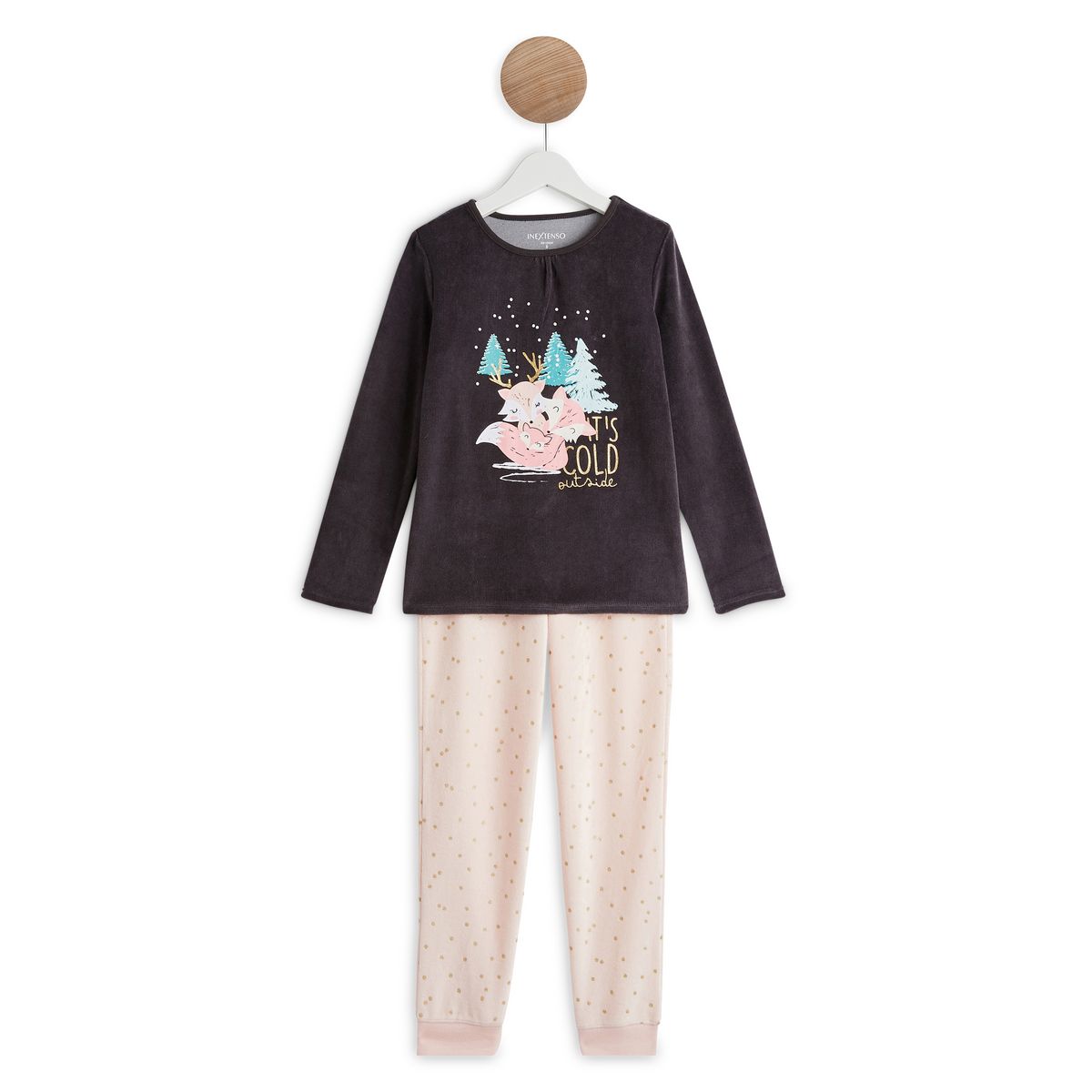 INEXTENSO Ensemble pyjama velours renards fille