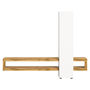 Voir la diapositive 3 : BEST MOBILIER Ned - meuble tv suspendu - 1 porte et 3 étagères - effet bois et blanc - 240 cm