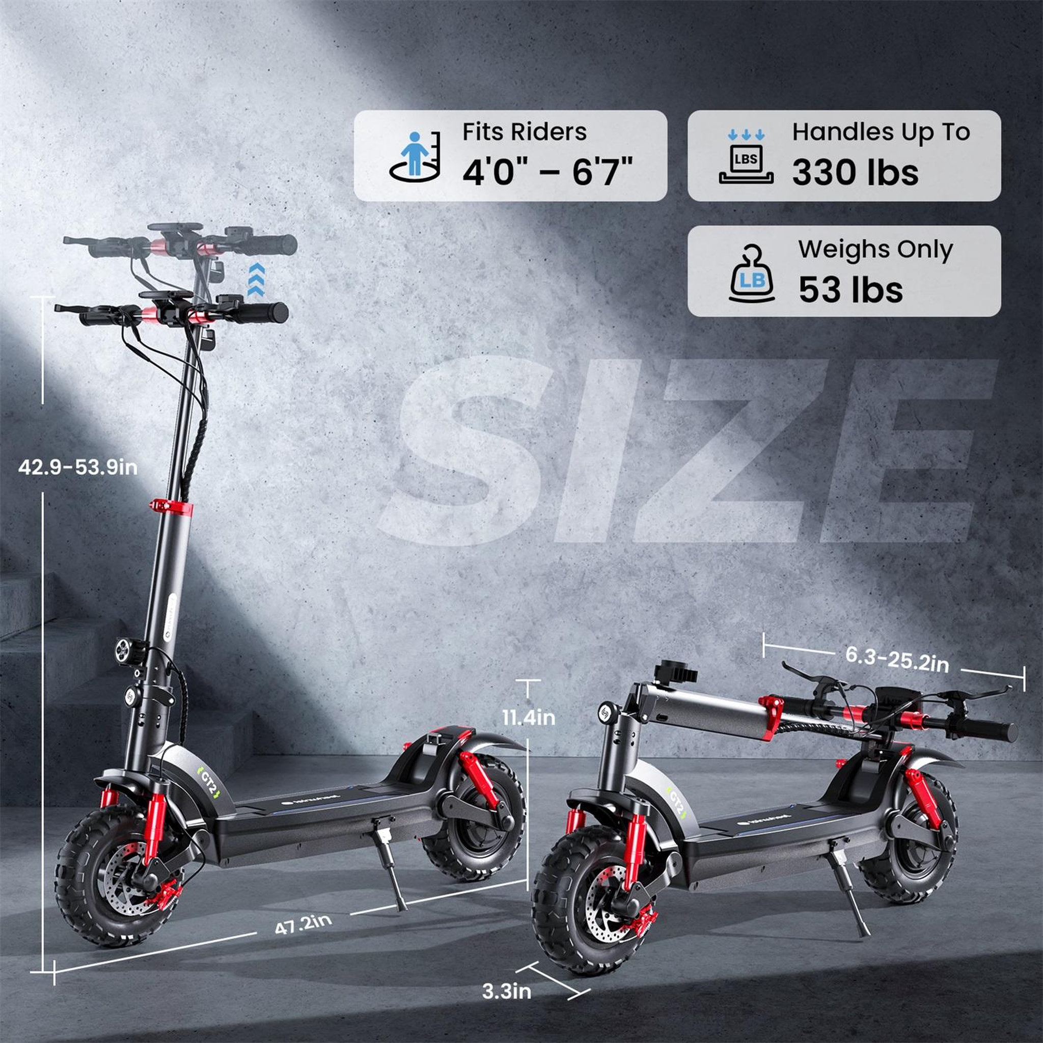 Voir la diapositive 2 : ISINWHEEL Trottinette électrique isinwheel gt2, 48v 500w 15ah, pneus tout-terrain 11