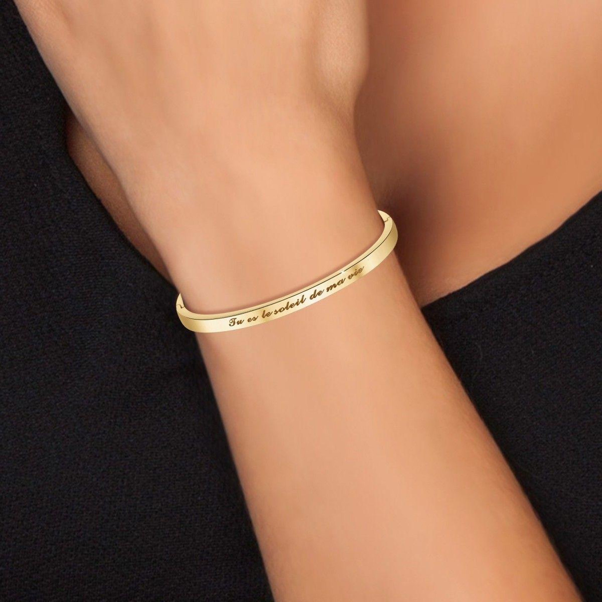 Voir la diapositive 2 : SC CRYSTAL Tu es le soleil de ma vie - Bracelet SC Crystal en Acier Finement doré