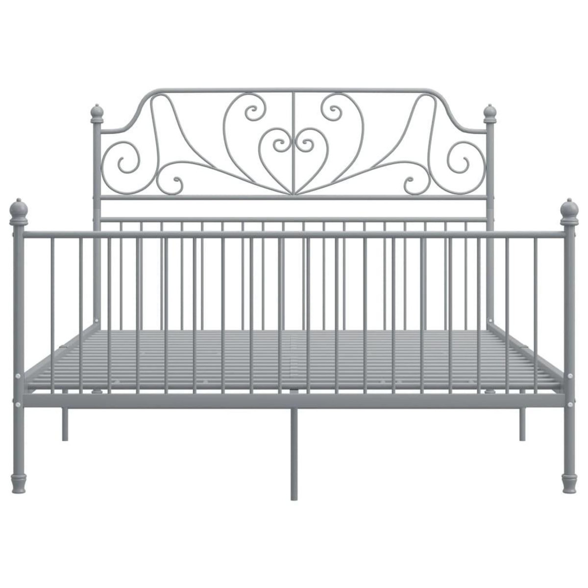 VIDAXL Cadre de lit sans matelas gris metal 140x200 cm