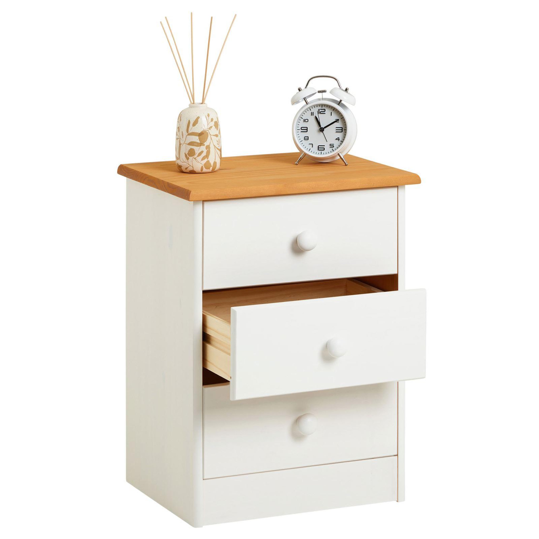 Voir la diapositive 4 : IDIMEX Table de chevet rondo en pin massif