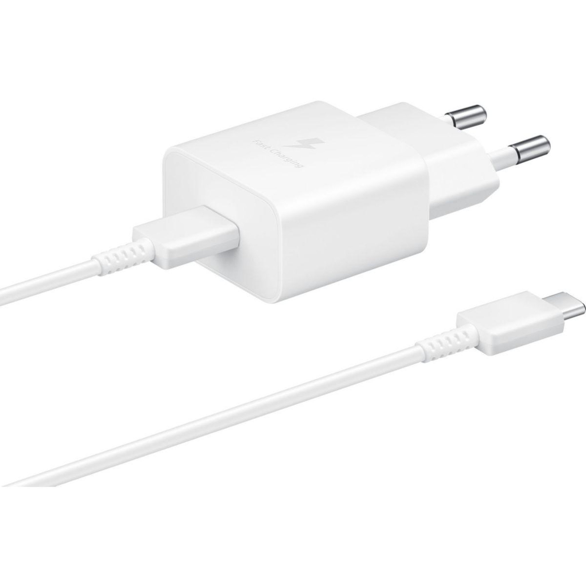 Voir la diapositive 3 : Samsung Chargeur usb-c 15w + cable blanc