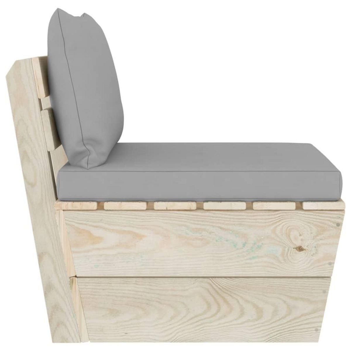 VIDAXL Canape central palette de jardin avec coussins Epicea impregne