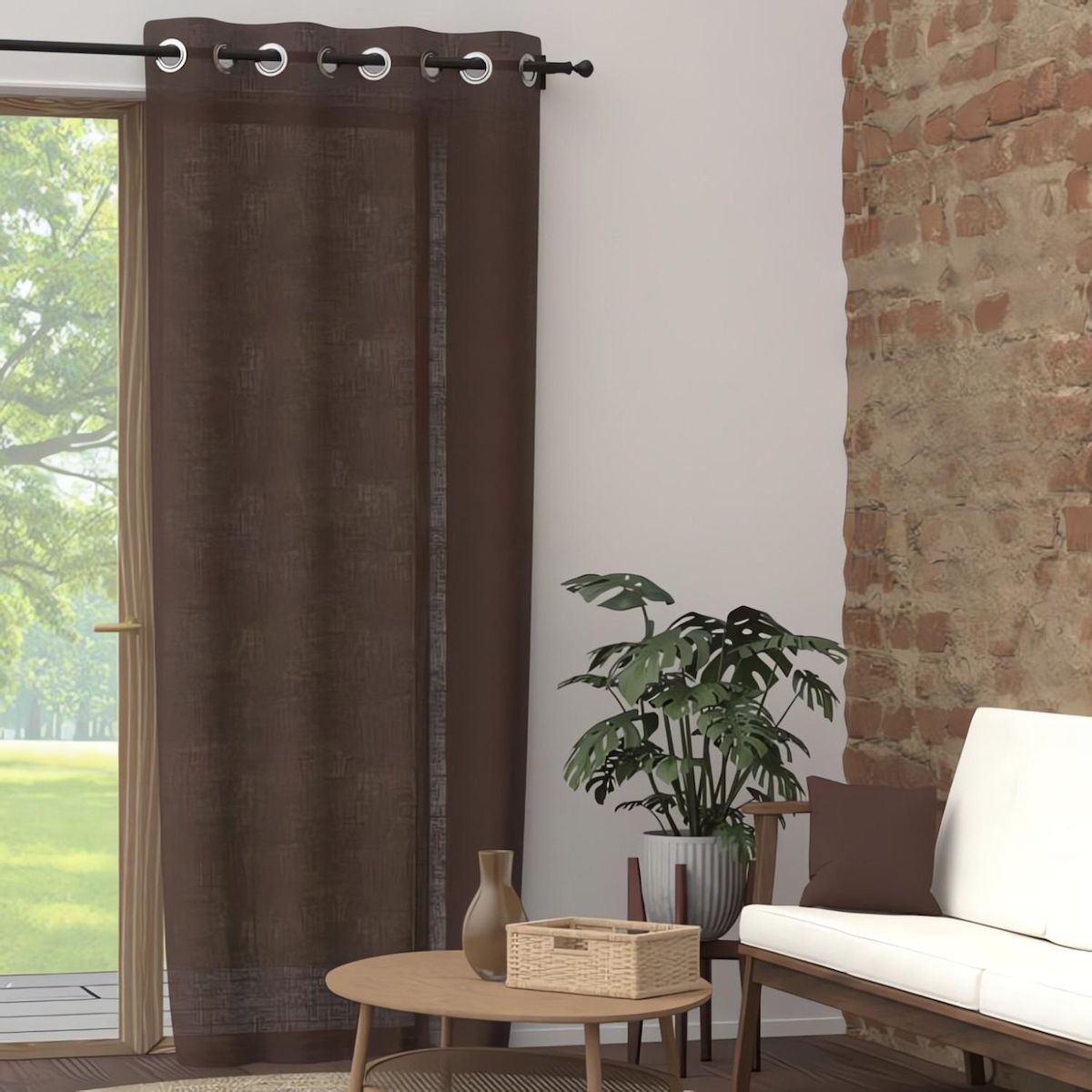 SOLEIL D'OCRE Rideau à oeillets pur coton PANAMA, par Soleil d'Ocre