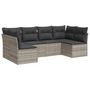 Voir la diapositive 2 : VIDAXL Salon de jardin 6 pcs avec coussins gris clair resine tressee