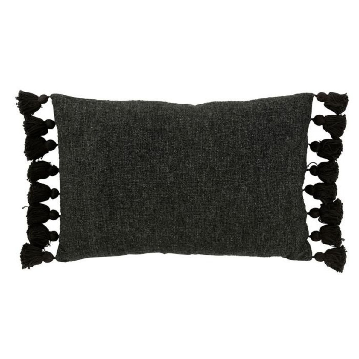 Paris Prix Coussin Déco Pompons  Bella  40x59cm Noir