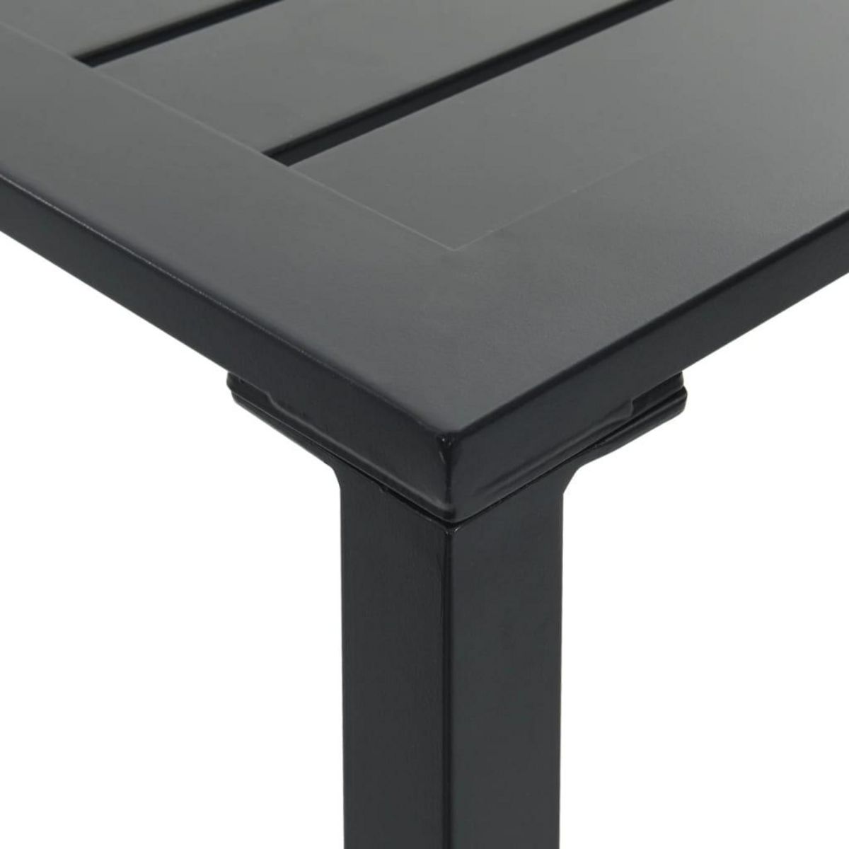 VIDAXL Table de bar noir 200x100x110 cm acier enduit de poudre