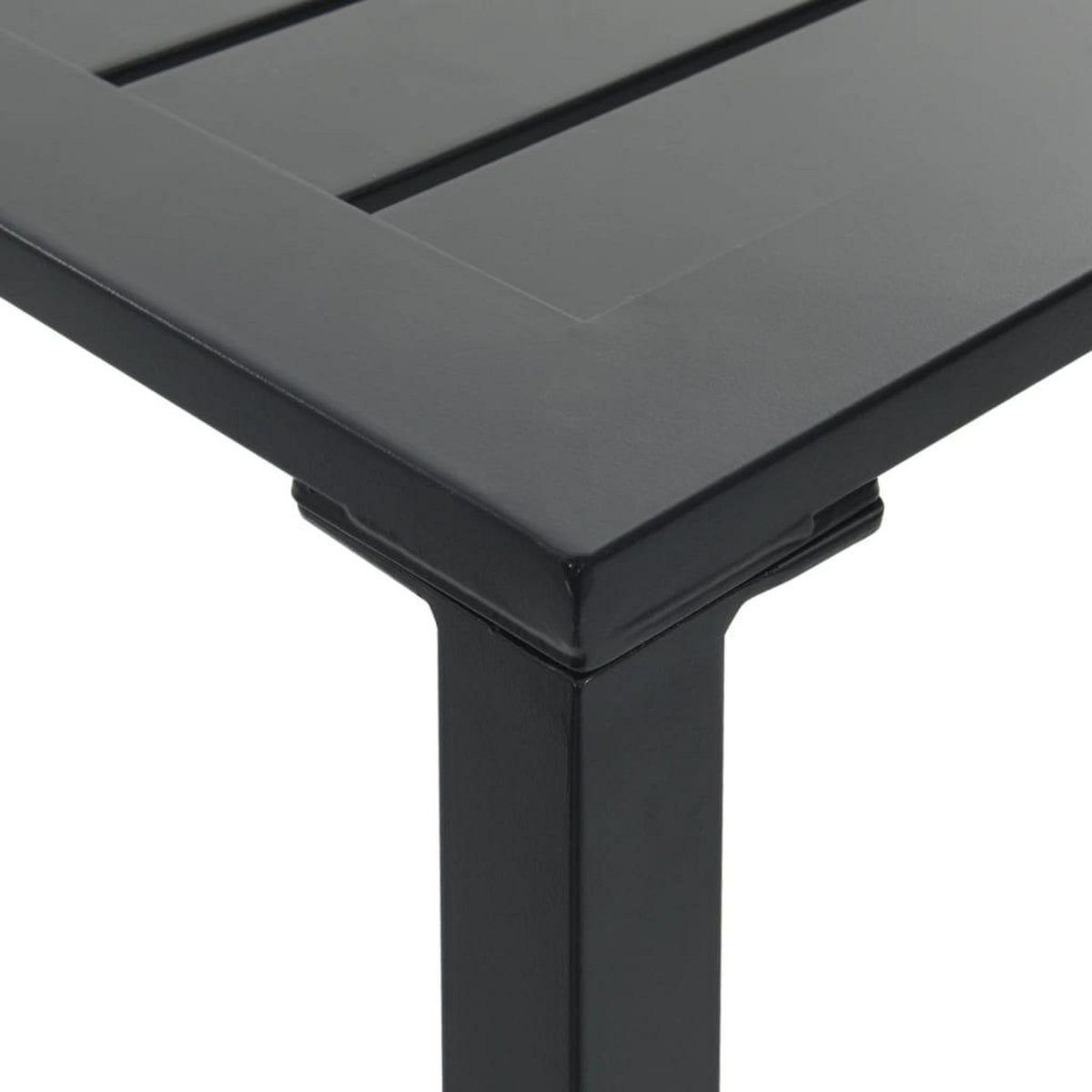 VIDAXL Table de bar noir 200x100x110 cm acier enduit de poudre