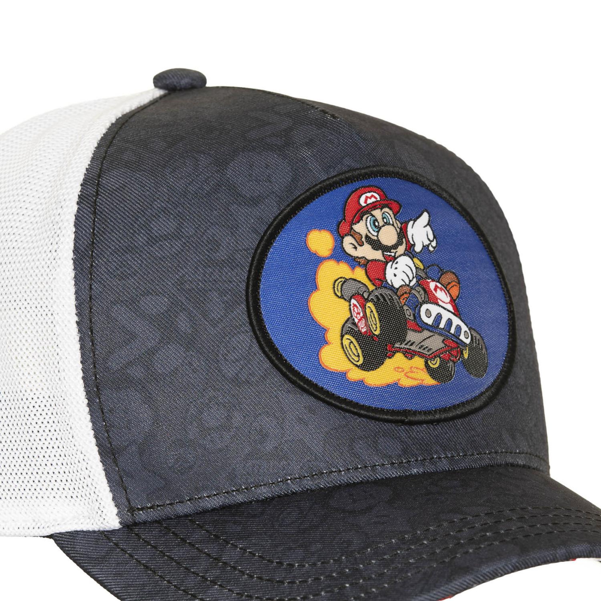Voir la diapositive 3 : CAPSLAB Casquette trucker premium avec filet et patch Super Mario Kart Mario