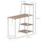 Voir la diapositive 3 : HOMCOM Bureau pliable rabattable - bureau bibliothèque 2 en 1 - 4 étagères - imitation bois chêne clair métal blanc