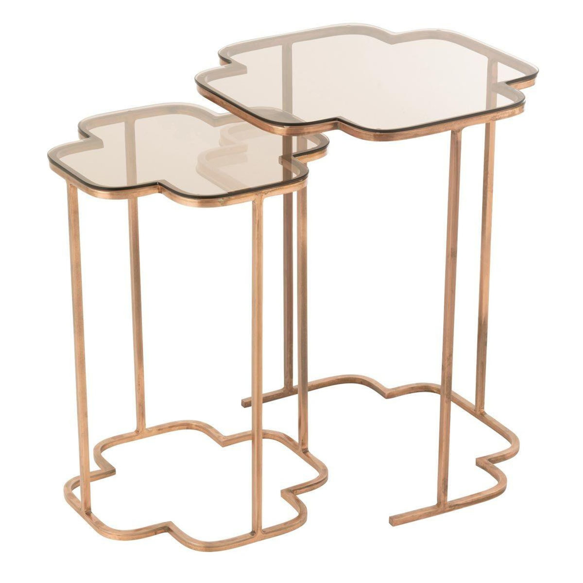 Paris Prix Lot de 2 Tables d'Appoint Métal  Ones  61cm Cuivre