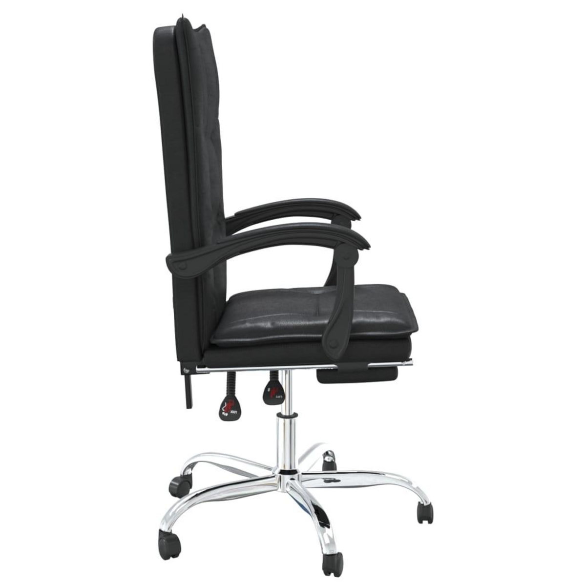 VIDAXL Fauteuil inclinable de bureau Noir Similicuir
