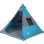 Voir la diapositive 2 : VIDAXL Tente de camping tipi 7 personnes bleu impermeable