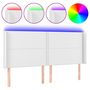 Voir la diapositive 2 : VIDAXL Tete de lit a LED Blanc 203x16x118/128 cm Similicuir