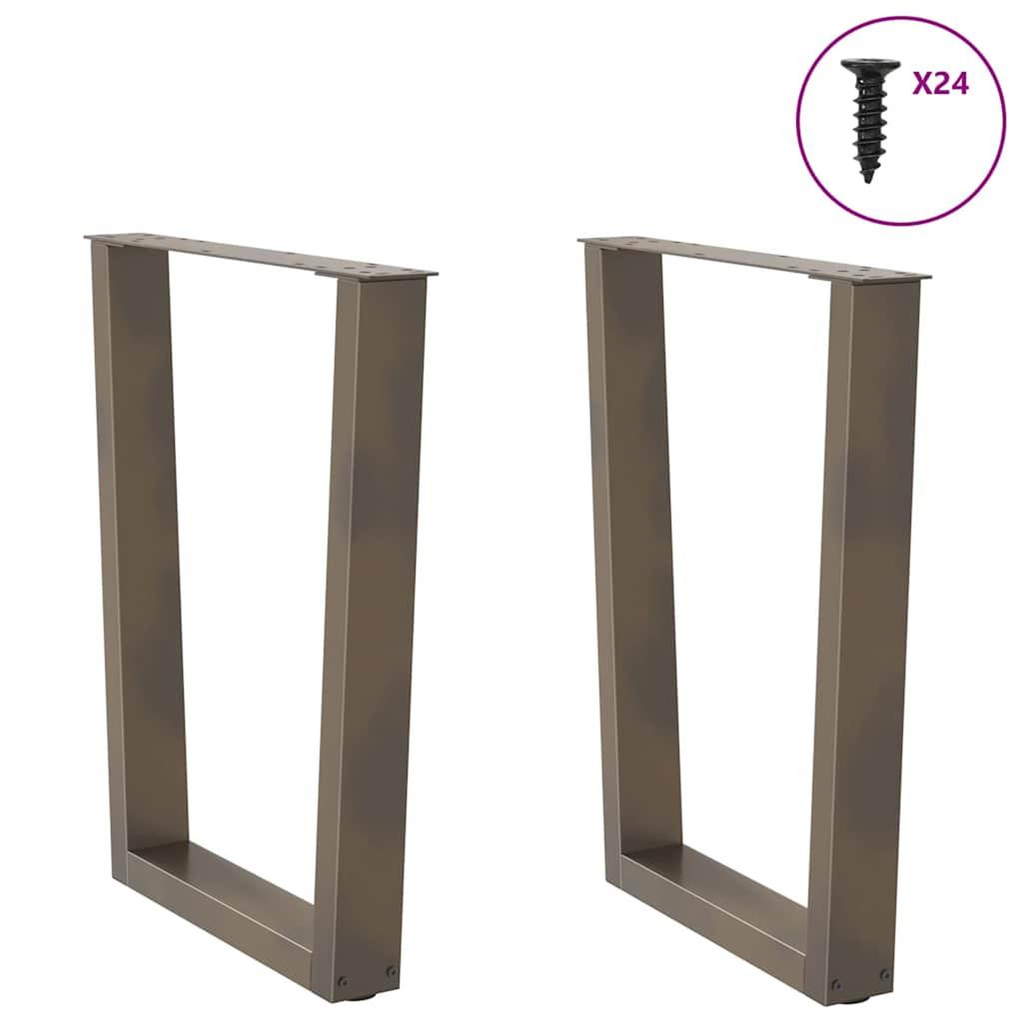Voir la diapositive 4 : VIDAXL Pieds de table a manger forme V 2 pcs acier naturel acier