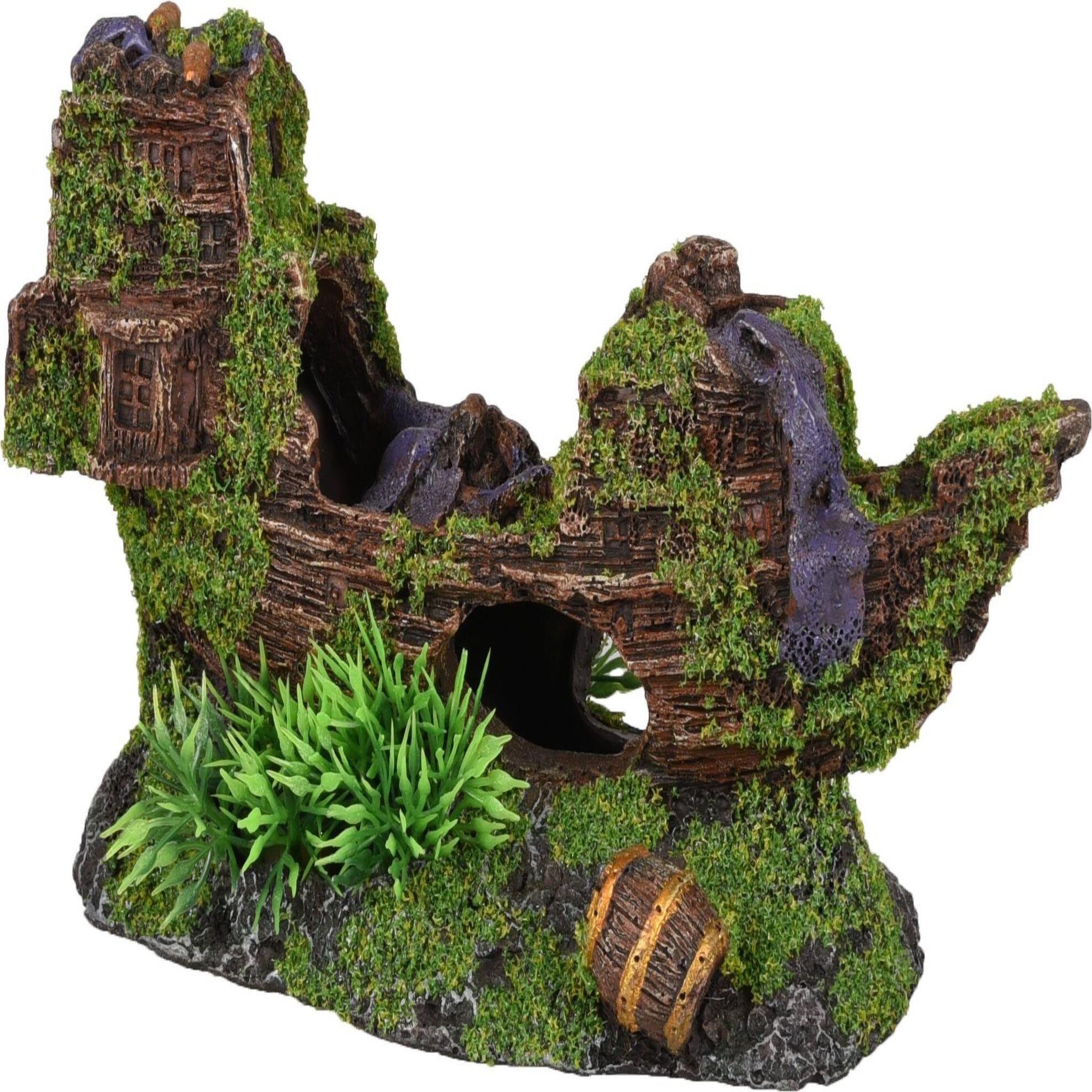 Eden Décoration aquarium épave de bateau cachettes effet mousse