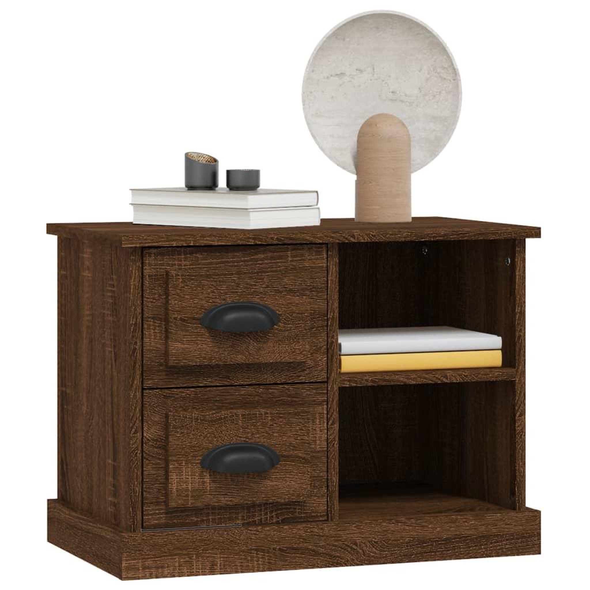 Voir la diapositive 4 : VIDAXL Table de chevet chene marron 60x35,5x45 cm