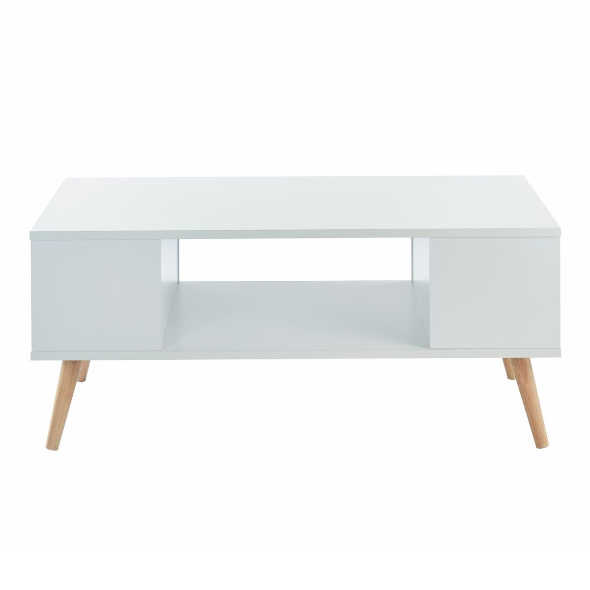 Table basse 3 niches  pieds bois massif L90cm MALMO