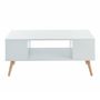 Voir la diapositive 2 : Table basse 3 niches  pieds bois massif L90cm MALMO