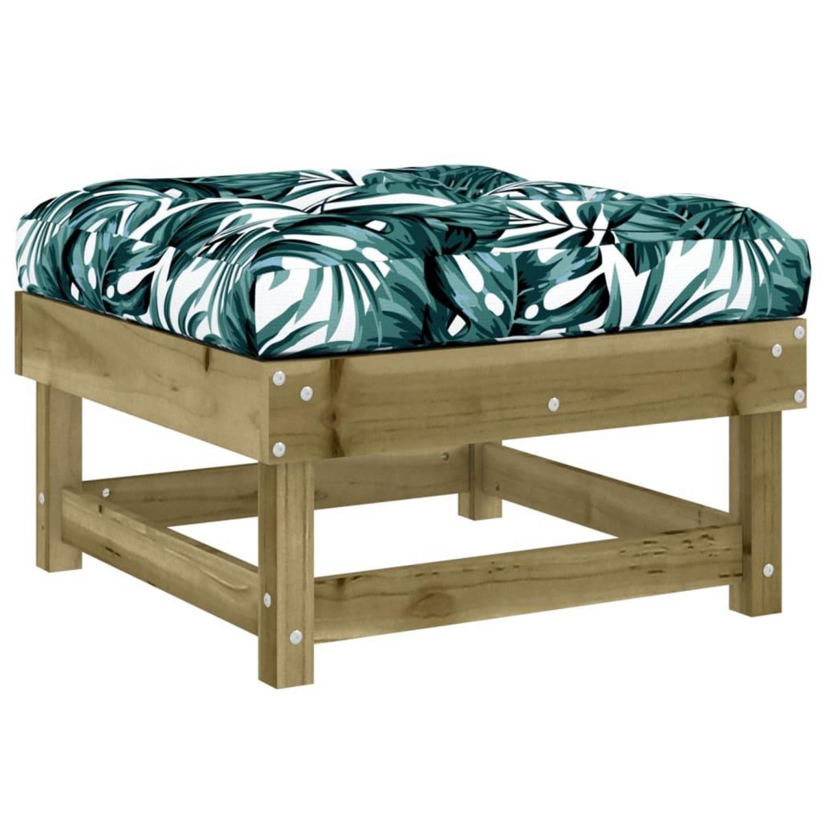 VIDAXL Repose-pied de jardin avec coussin bois de pin impregne