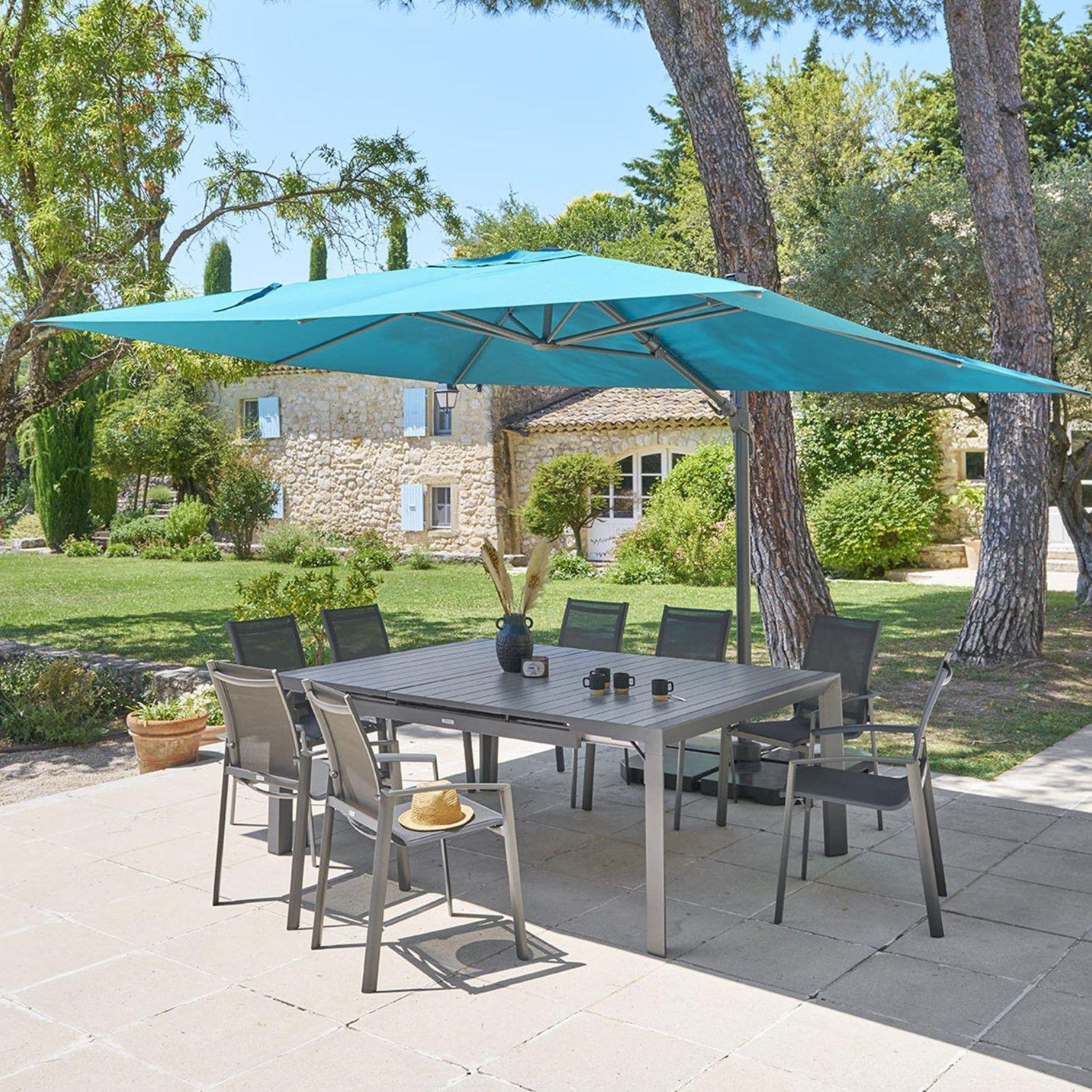 Voir la diapositive 2 : HESPERIDE Parasol déporté rectangulaire Melhia