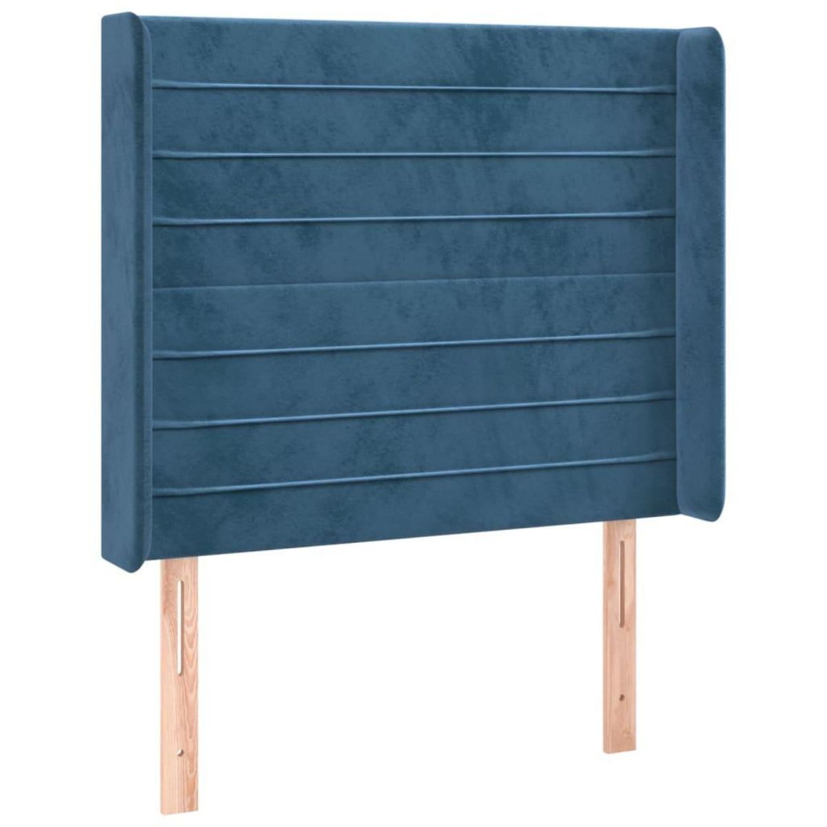 VIDAXL Tete de lit avec oreilles Bleu fonce 103x16x118/128 cm Velours
