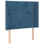 Voir la diapositive 2 : VIDAXL Tete de lit avec oreilles Bleu fonce 103x16x118/128 cm Velours