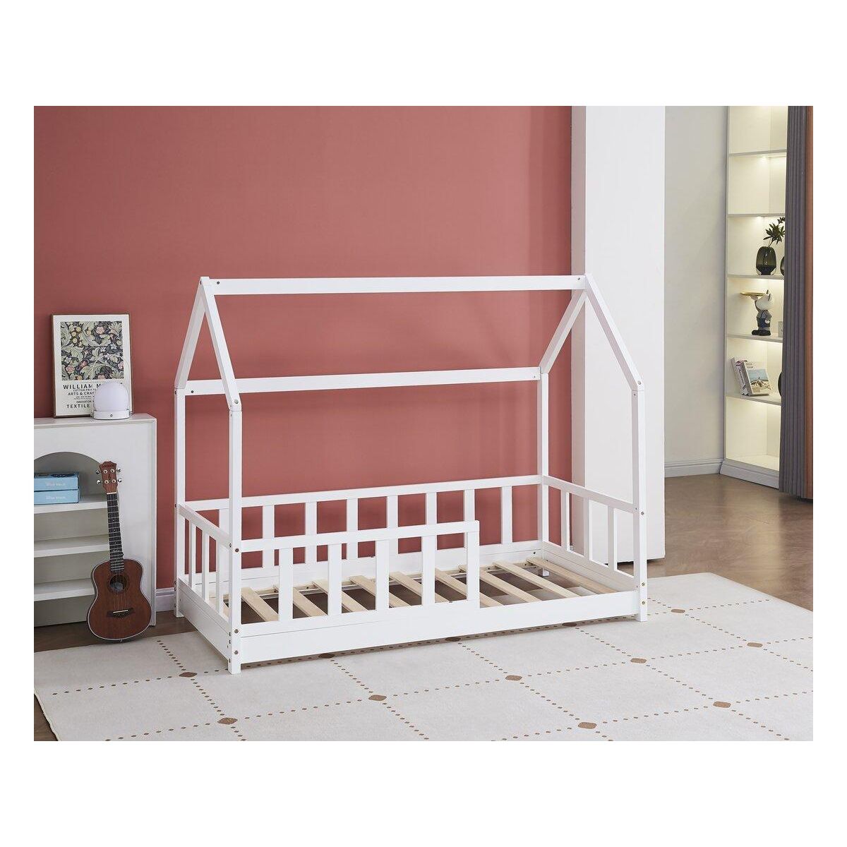 Habitat et Jardin Lit cabane en bois  Charlotte   - Blanc - 80 x 160 cm