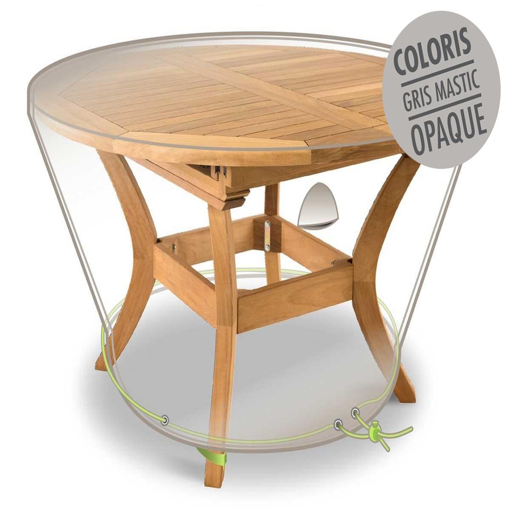 Jardiline Housse de protection cover line pour table ronde 6 personnes - ø 120 x 50 cm - jardiline
