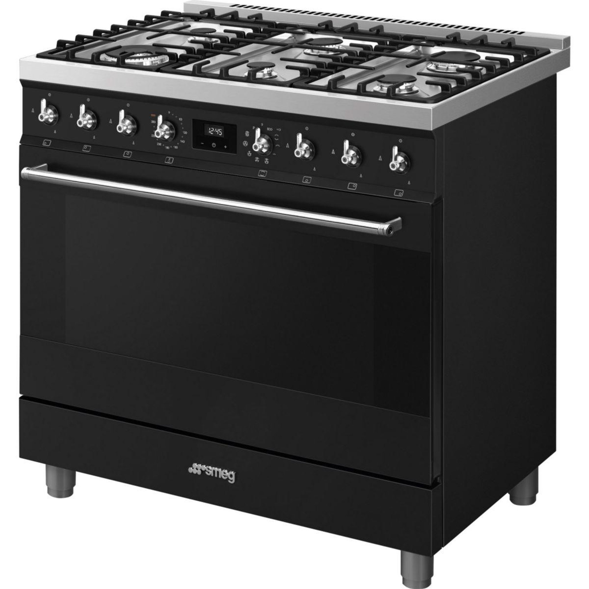 Voir la diapositive 3 : SMEG Piano de cuisson gaz c9gpmb2