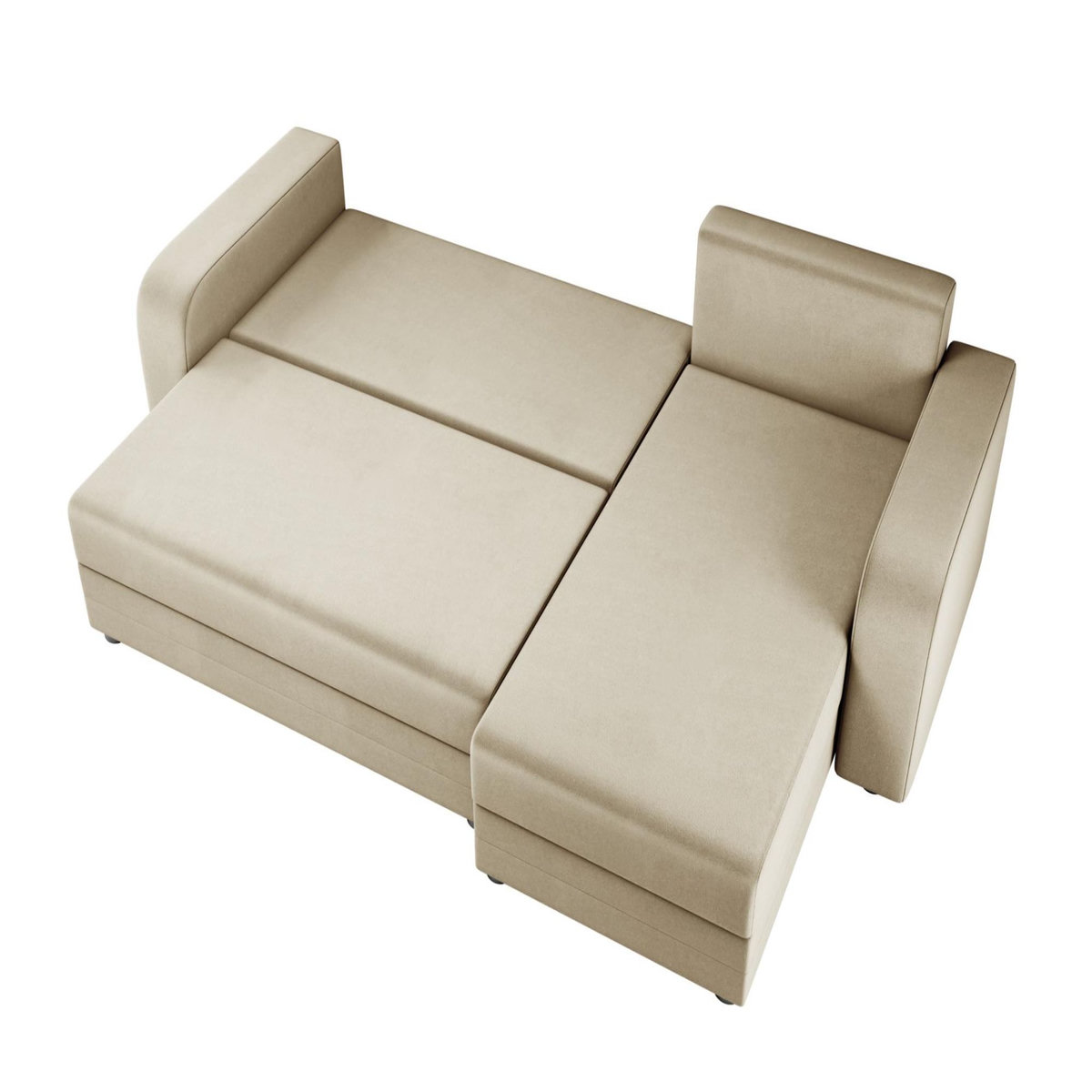 BEST MOBILIER Harvey - canapé d'angle réversible 4 places convertible avec coffre en velours