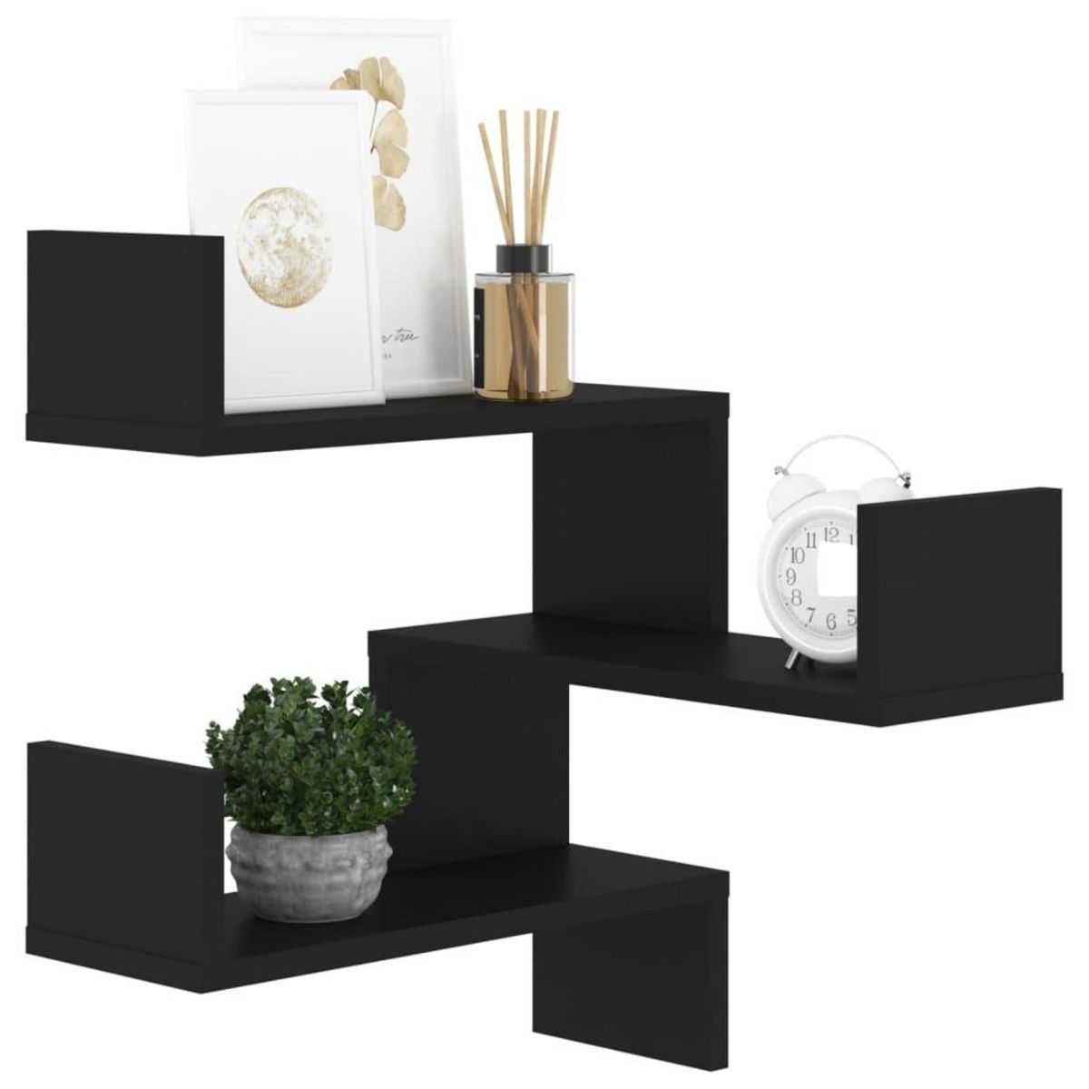 VIDAXL Etagere d'angle murale Noir 40x40x50 cm bois d'ingenierie