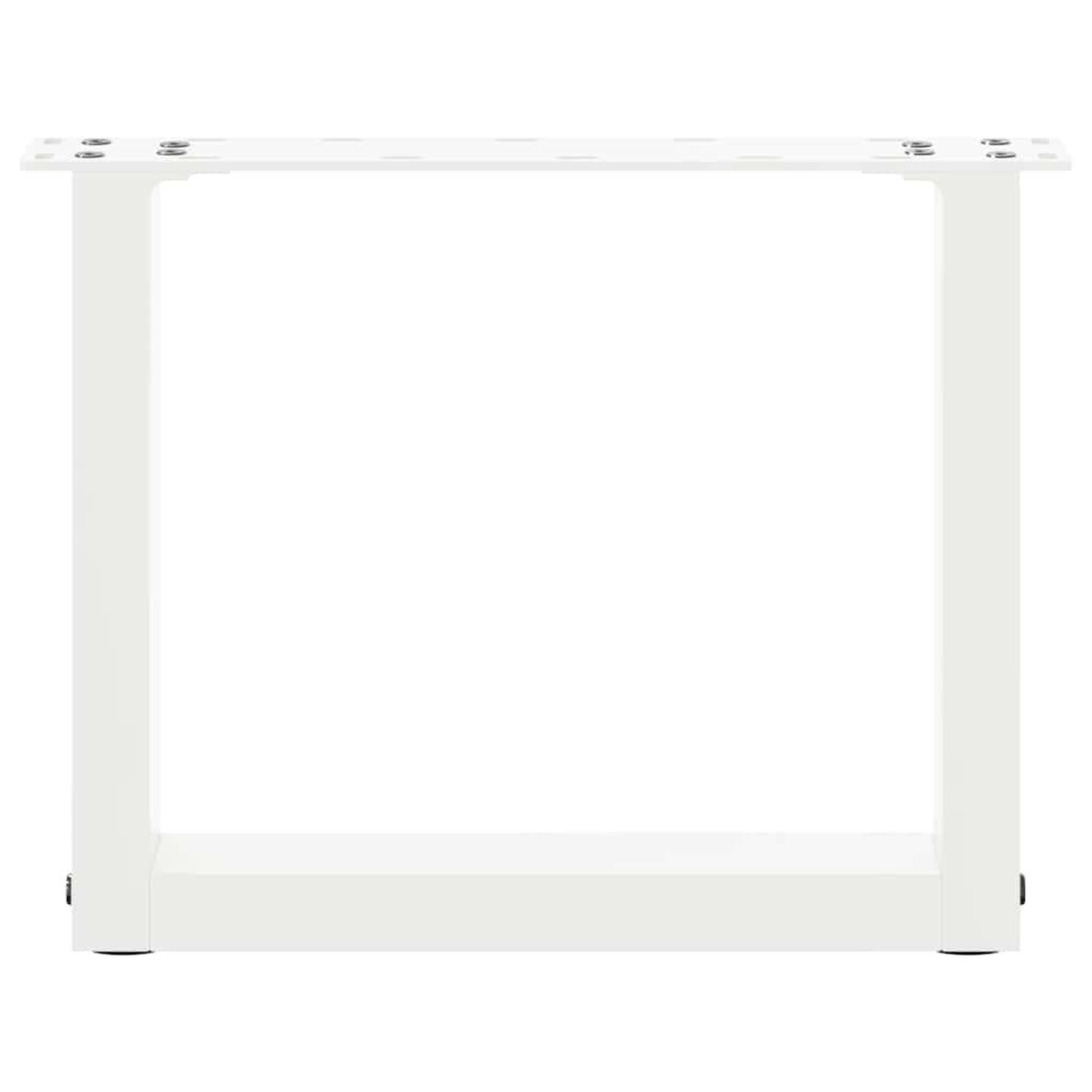 Voir la diapositive 5 : VIDAXL Pieds de table basse forme de U 2 pcs blanc 40x(30-31) cm acier