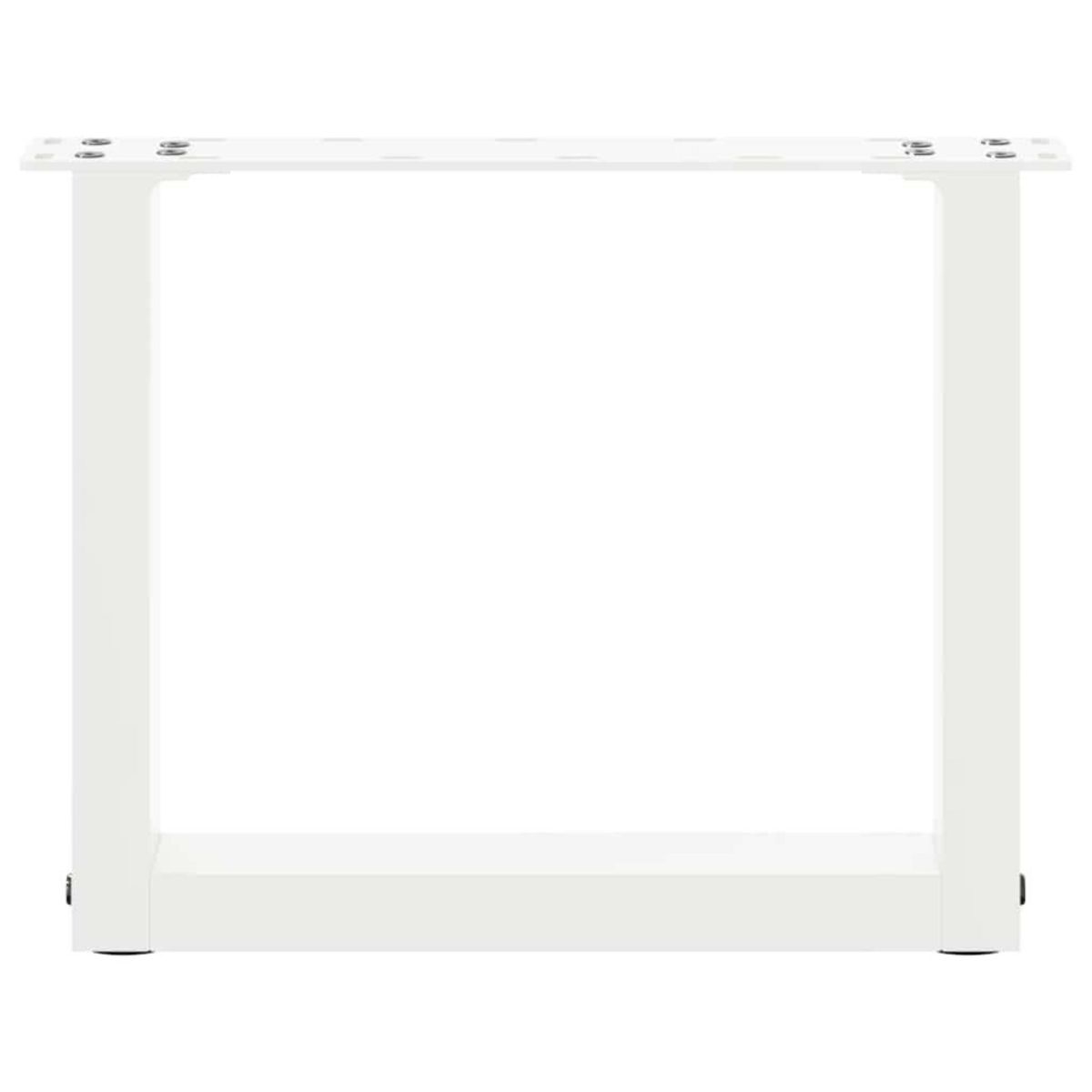 VIDAXL Pieds de table basse forme de U 2 pcs blanc 40x(30-31) cm acier