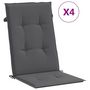 Voir la diapositive 2 : VIDAXL Coussins de chaise de jardin a dossier haut lot de 4 anthracite