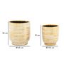 Voir la diapositive 6 : Paris Prix Lot de 2 Vases en Céramique  Melody  24cm Or & Blanc