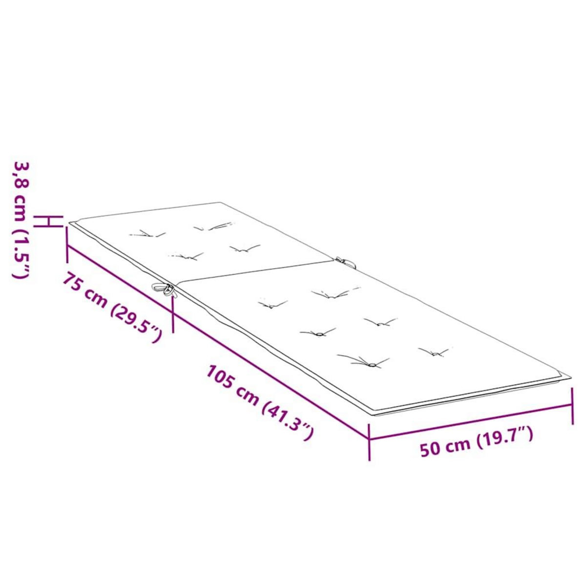 VIDAXL Coussin de chaise longue motif de feuilles tissu oxford