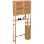 Voir la diapositive 1 : ID MARKET Meuble WC 3 en 1 avec armoires de rangement bambou BEA