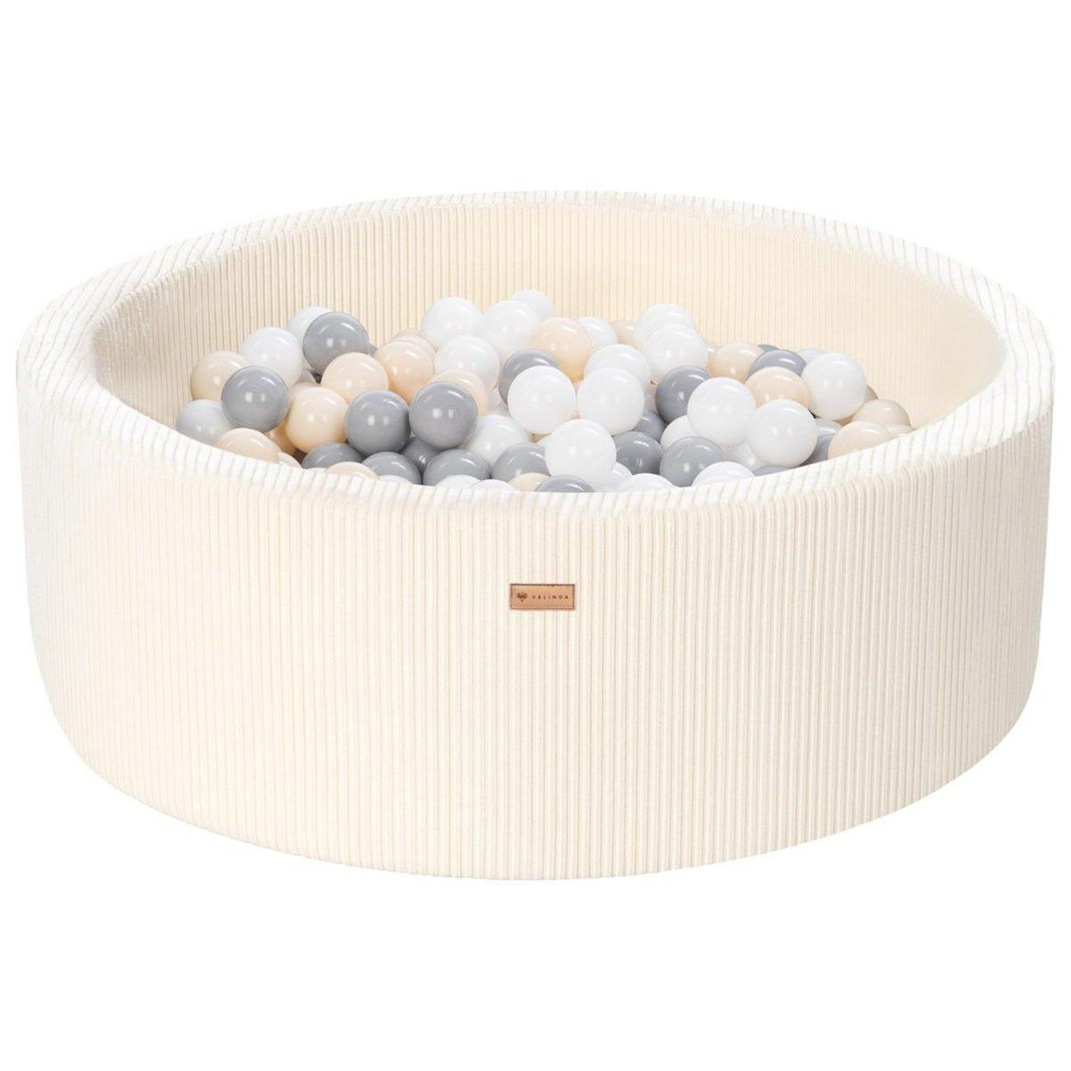 Piscine À Balles Velinda 300 Balles 90 Cm Crème Velours Côtelé - vue 2