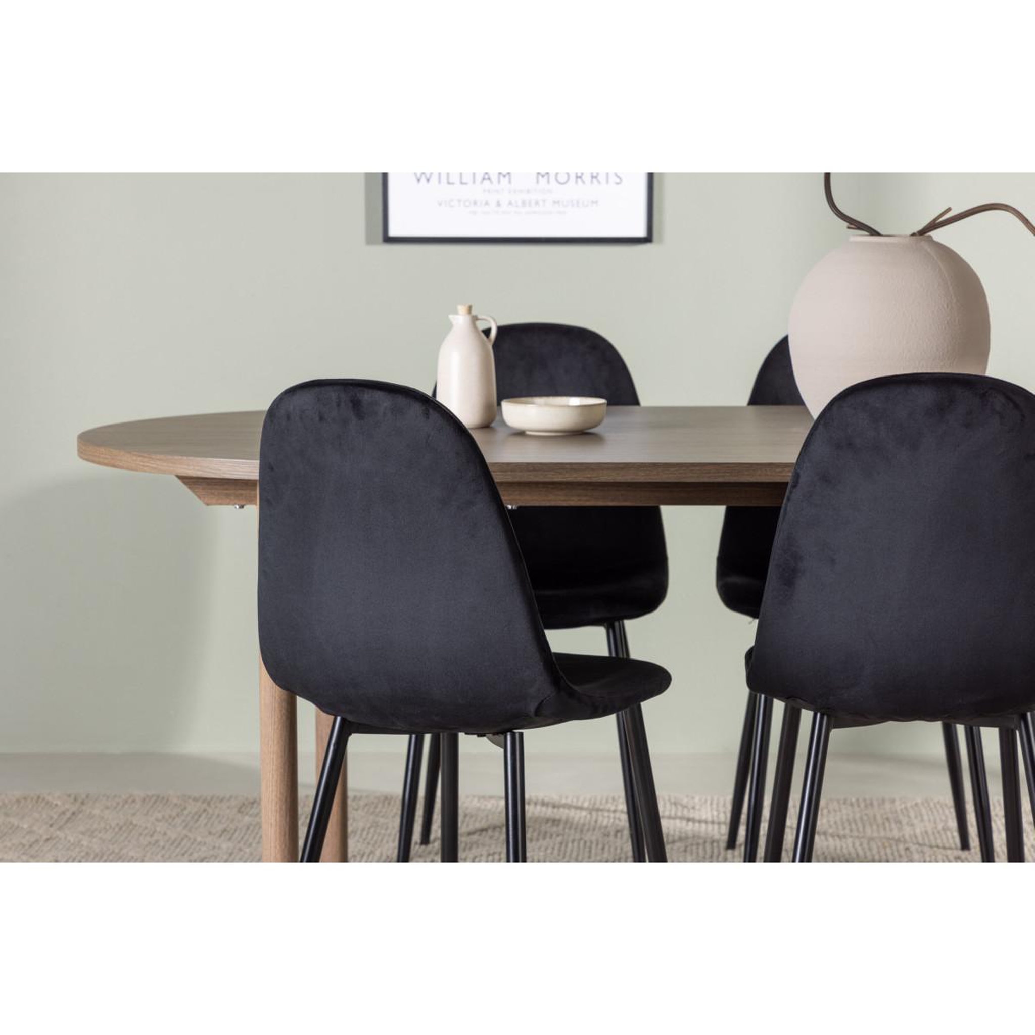 Voir la diapositive 6 : Paris Prix Ensemble table à manger & 4 chaises  andy & polar  180cm naturel & noir