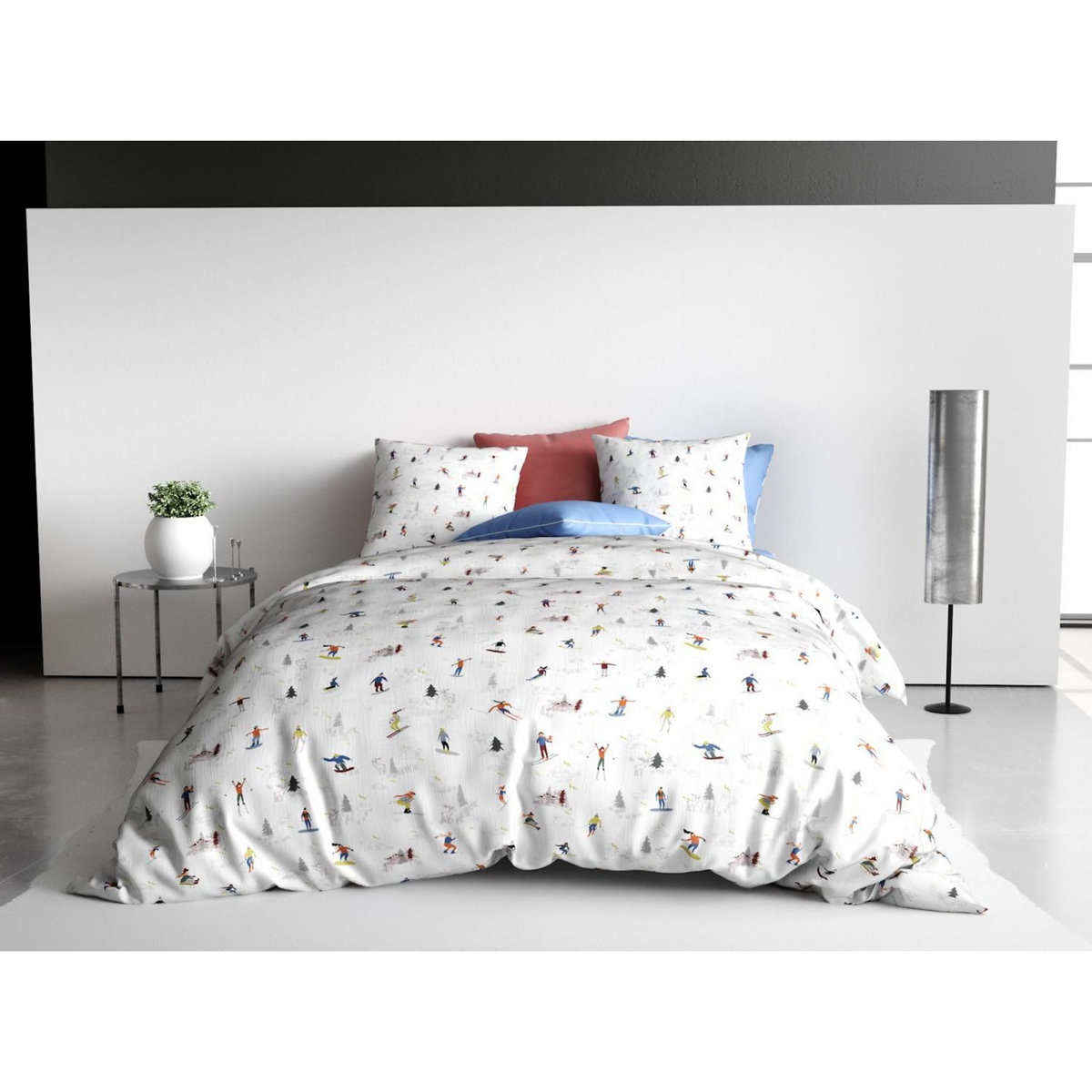 Les Ateliers du Linge Parure Housse De Couette 260x240 Coton 57 Fils Skieur Beige