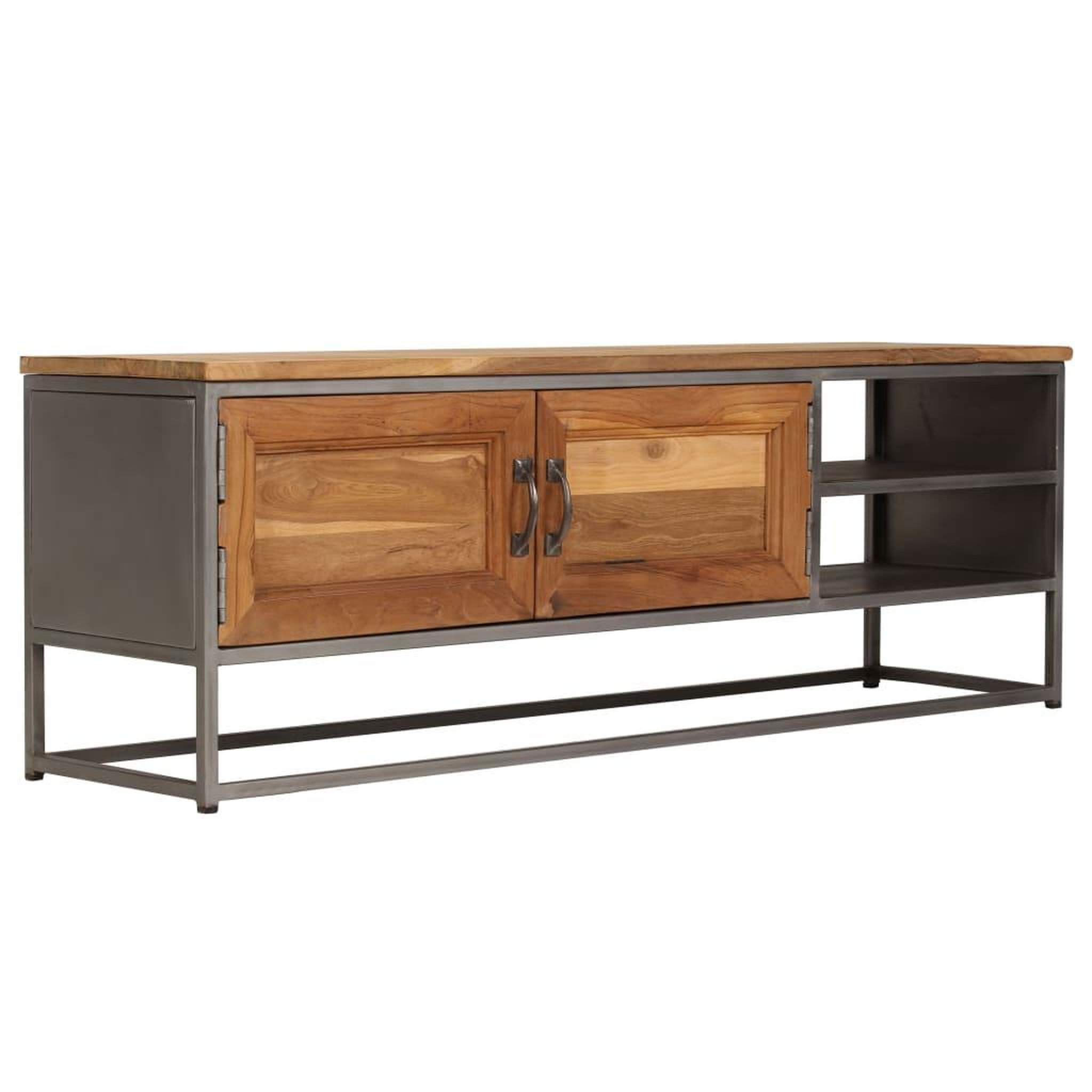 VIDAXL Meuble tv teck recycle et acier 120x30x40 cm
