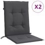 Voir la diapositive 2 : VIDAXL Coussins de chaise a dossier bas lot de 2 anthracite melange