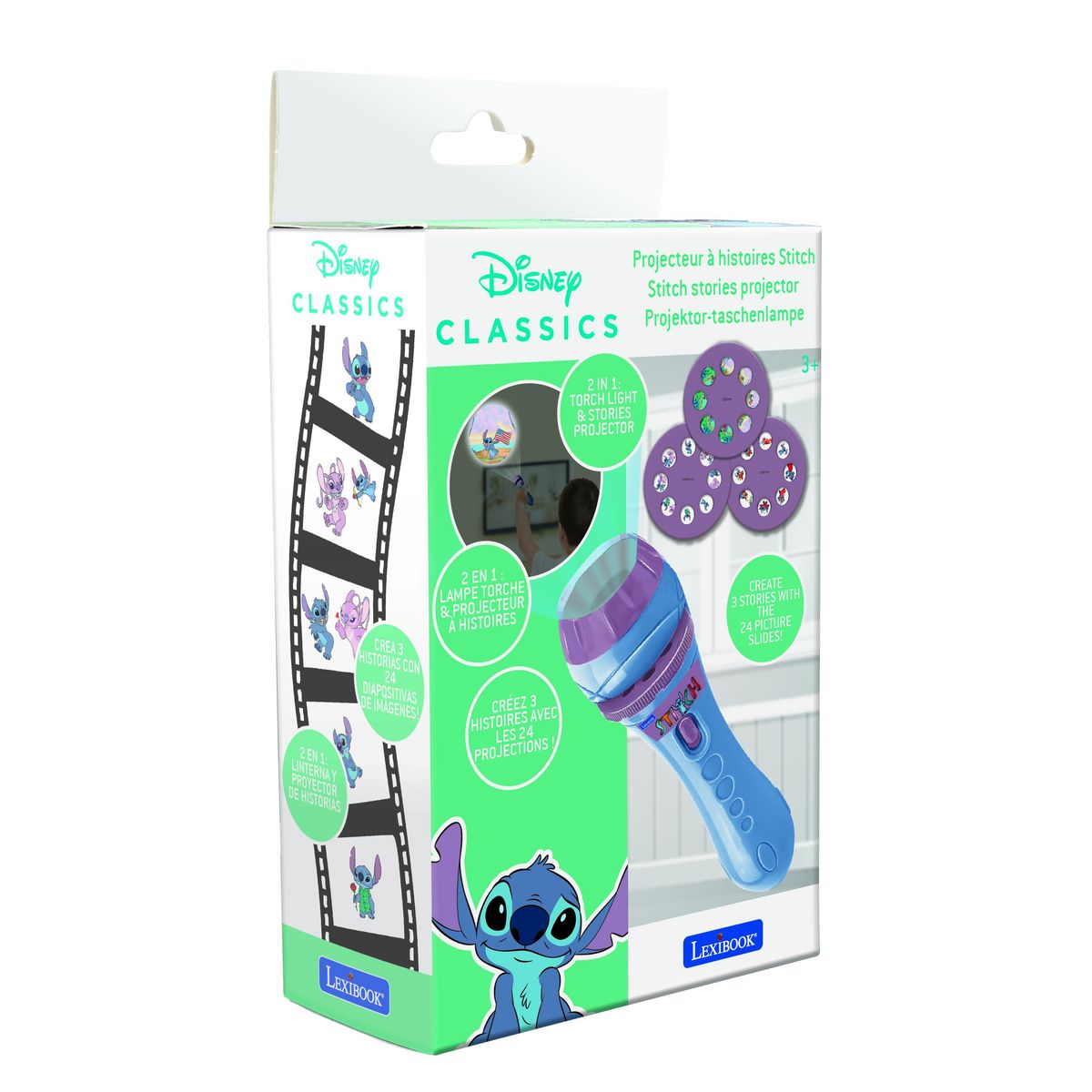 Lexibook Projecteur à histoires et lampe torche Stitch