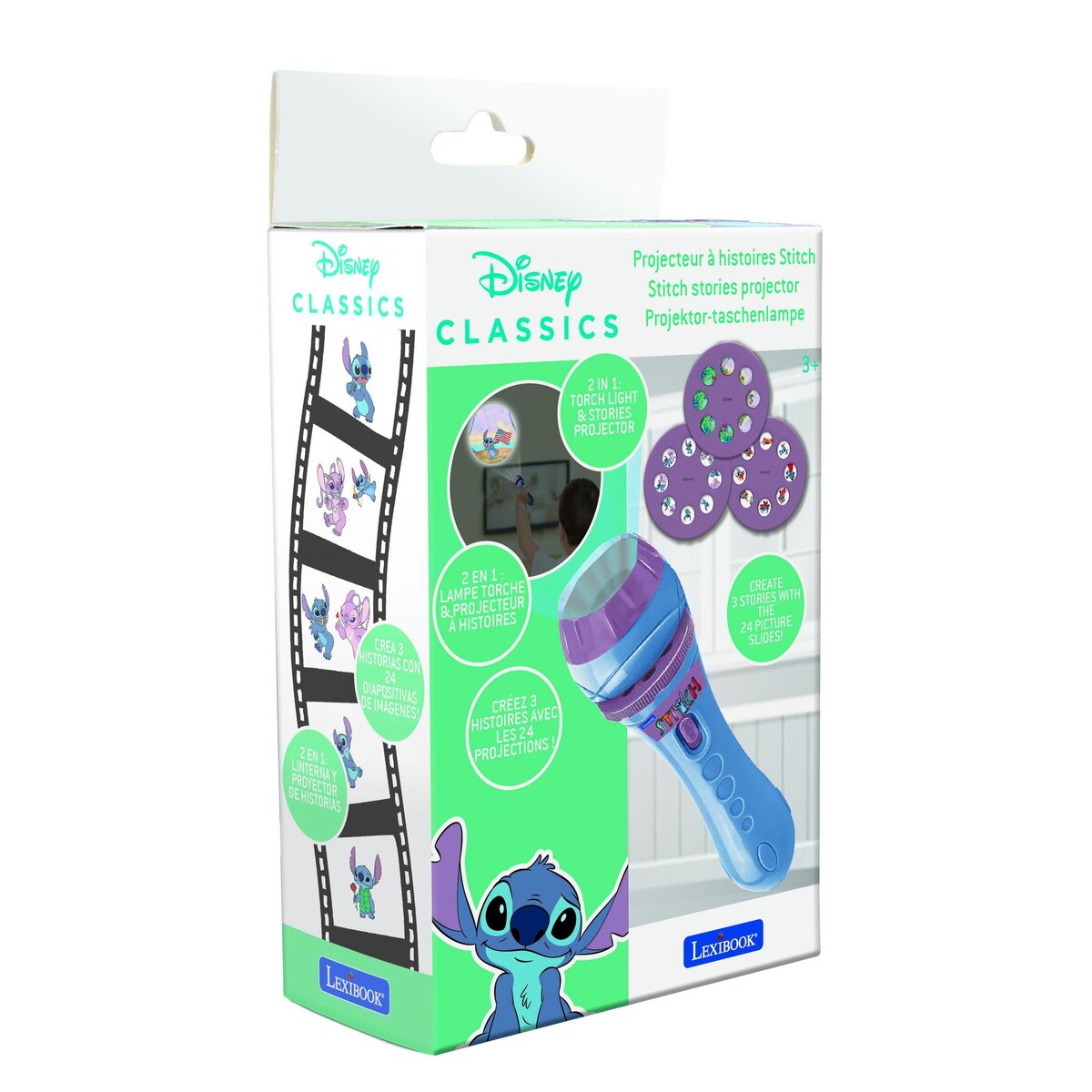 Lexibook Projecteur à histoires et lampe torche Stitch