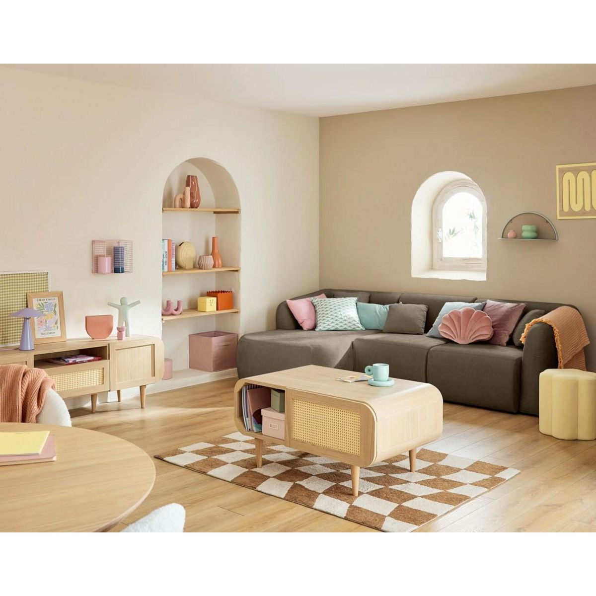 LISA DESIGN Ikare - canapé modulable d'angle gauche - 4 places - en tissu