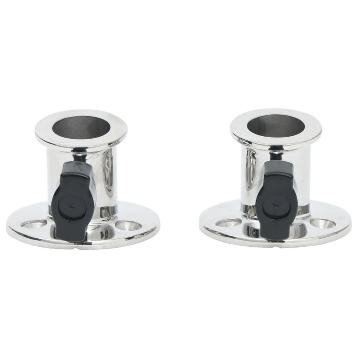 VIDAXL Base ronde de bimini pour tube de 26 mm 2 pcs inox