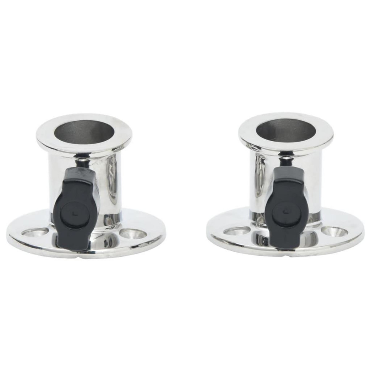 VIDAXL Base ronde de bimini pour tube de 26 mm 2 pcs inox